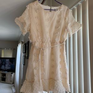 Medium floral cream appliqué maternity dress